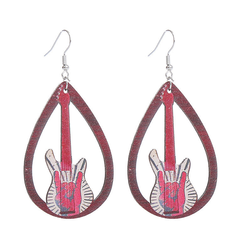 Pendientes de madera de arpa gramófono de gramófono al por mayor