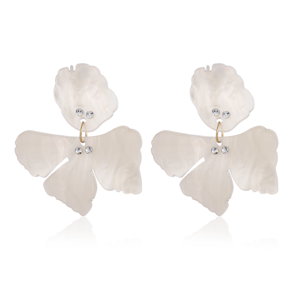 Wholesale Holiday Exaggerated Clover Resin Earrings