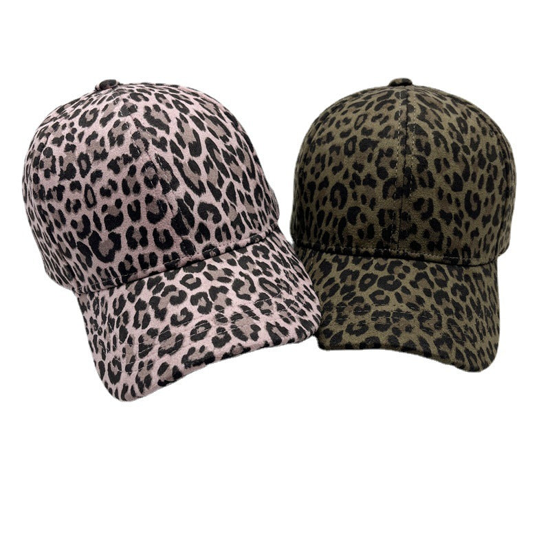Wholesale German Fleece Leopard Print Thermal Baseball Cap