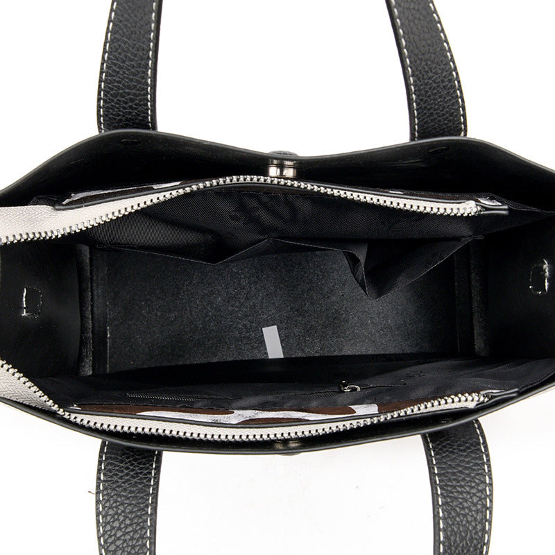 Wholesale Polyester Leopard Pattern Cow Pattern Mother Bag Two-piece Set