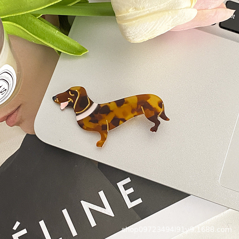 Wholesale Cartoon Cute Puppy Acetic Acid Plate Hairpin
