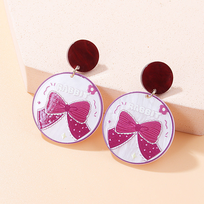 Wholesale Sweet Bow Tie Acrylic Earrings