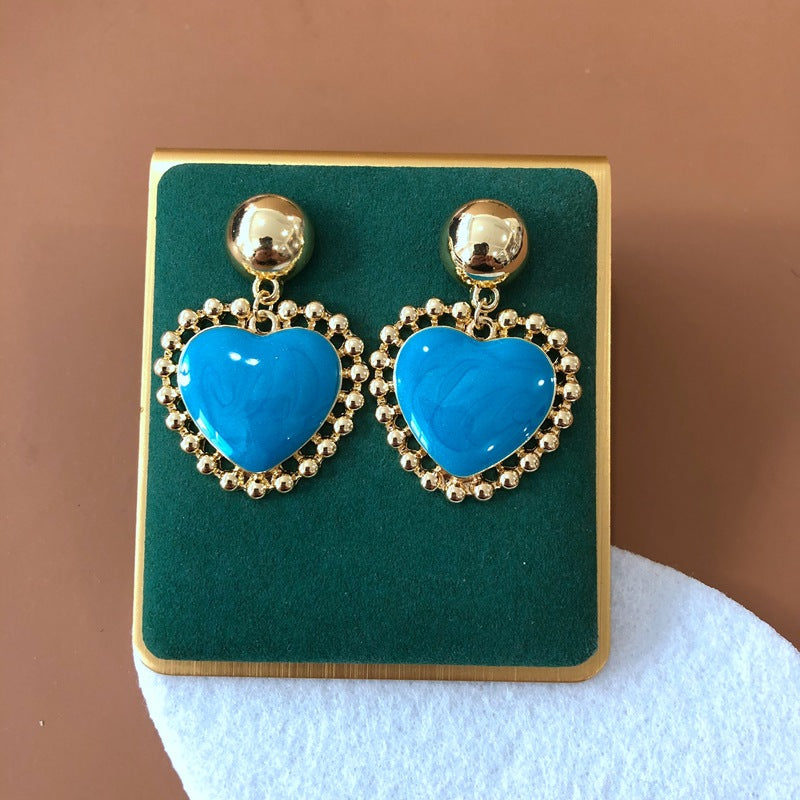 Wholesale Vintage Sky Blue Enamel Alloy Earrings