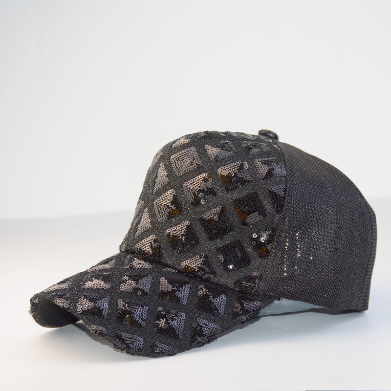Wholesale Cotton Sequin Casual Sunscreen Baseball Cap