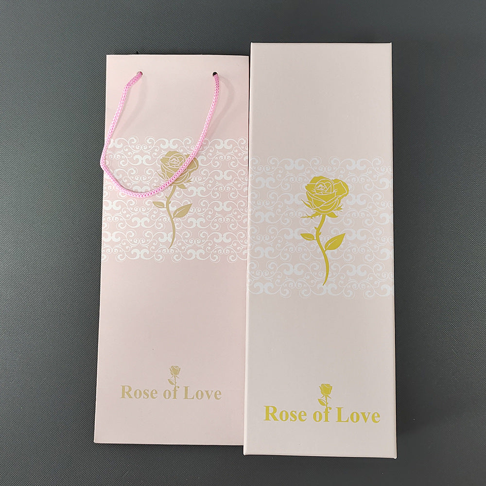 Wholesale of 10pcs Valentine's Day Glow Gold Foil Rose Gift Box