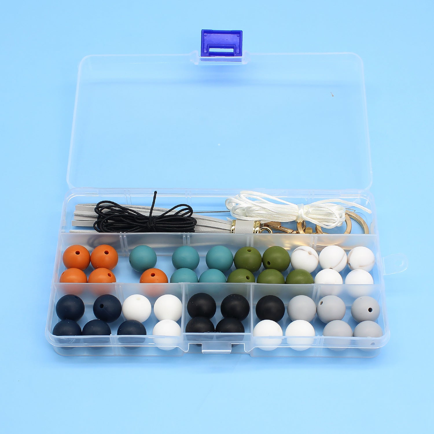 Venta al por mayor de cuentas de silicona DIY llavero de muñeca 15 rejillas