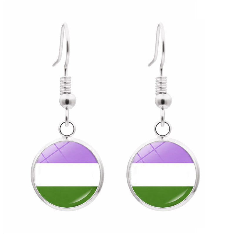 Wholesale Rainbow Simple Alloy Earrings