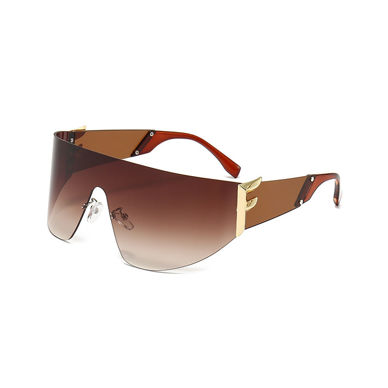 Wholesale PC Futuristic One-Piece Sunglasses for Men and Women