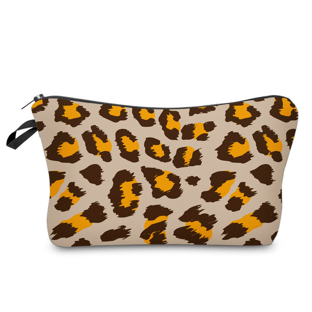 Wholesale Polyester Leopard Cosmetic Bag