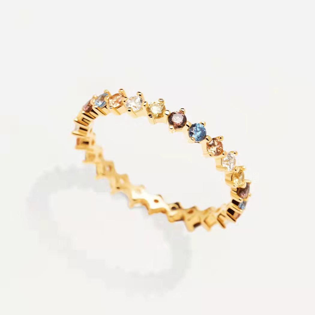 Venta al por mayor Diamond Gypsophila 18K Anillos Cobre Plateado