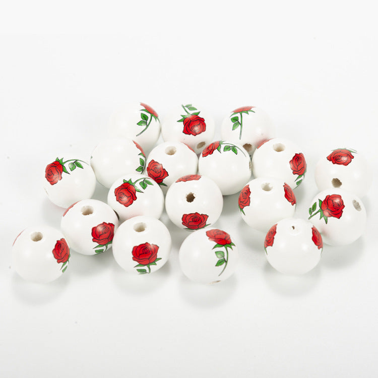 Cuentas de madera coloridas para el día de la madre, 10 Uds., 20MM, venta al por mayor