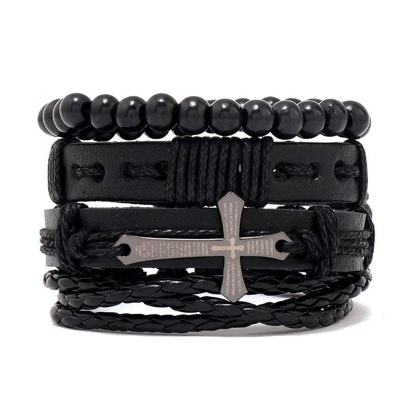 Wholesale Vintage Hand Made Leather Bracelet Set of Four