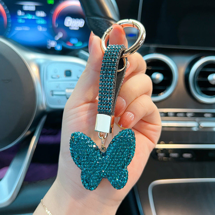 Venta al por mayor Llavero De Mariposa De Diamante Lleno De Arcilla
