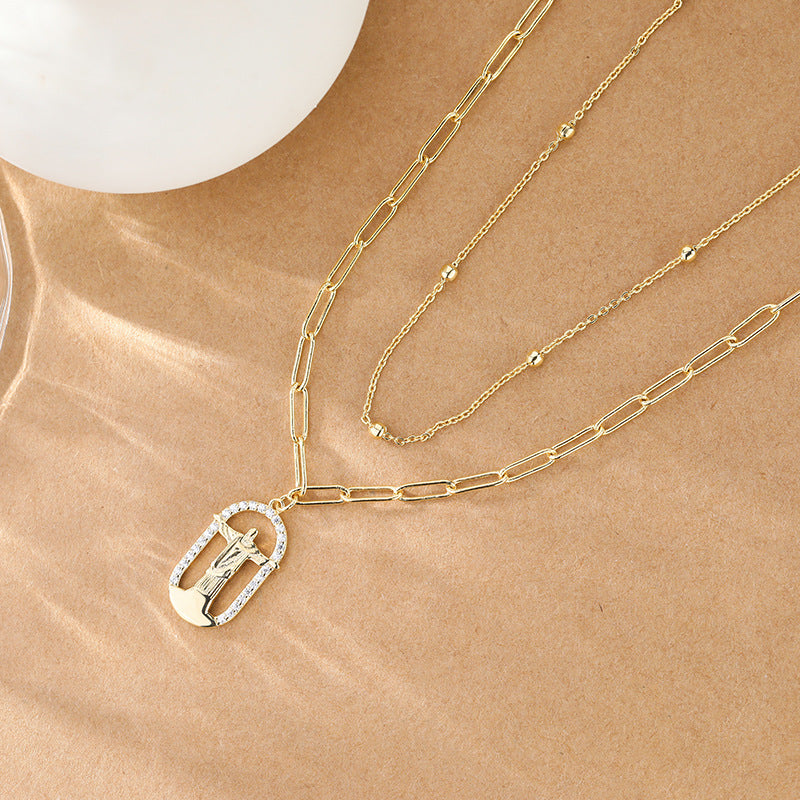 Collar humano doblado de doble capa de cobre al por mayor