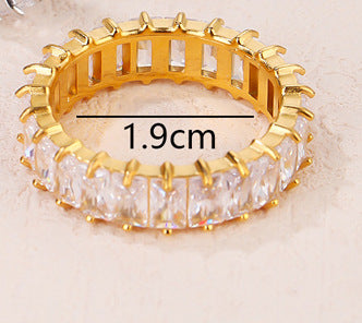 Venta al por mayor Anillos De Titanio De Diamante Completo