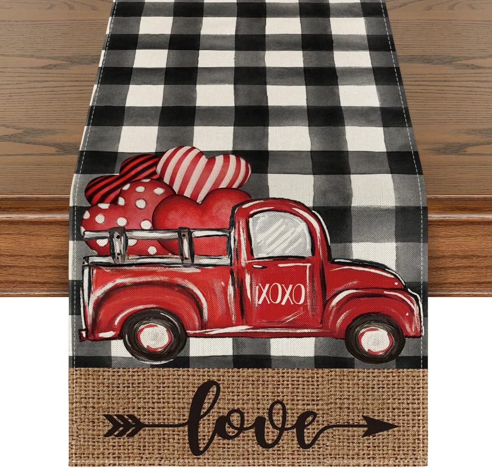 Wholesale Valentine's Day Polyester Table Flag and Mat Set