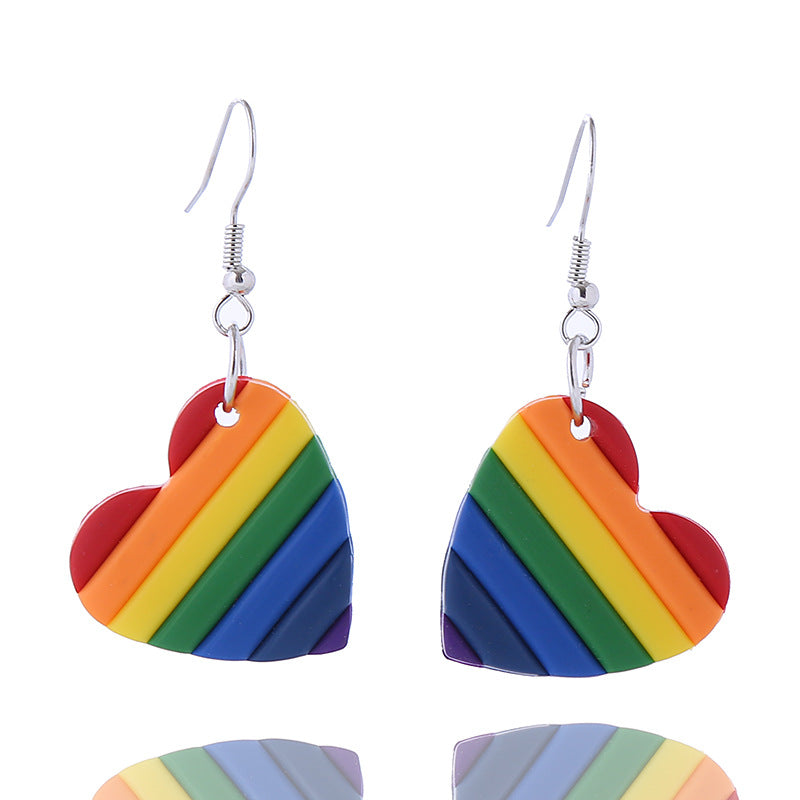 Pendientes acrílicos gay de arco iris al por mayor