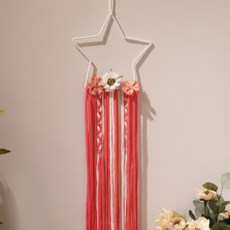 Wholesale Wool Tassel Pentagon Hair Clip Storage