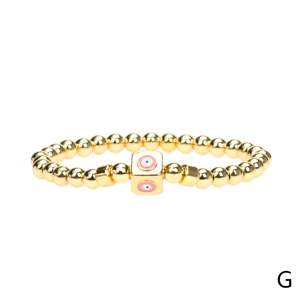 Wholesale Color Devil Eye Copper Beaded Bracelets