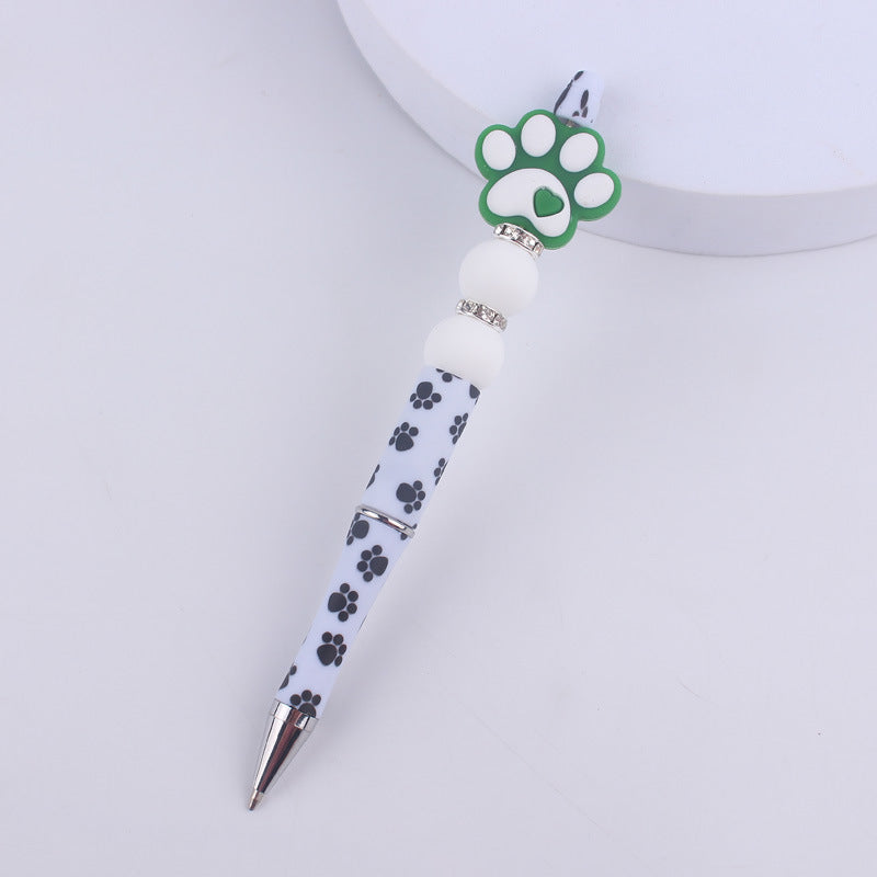 Wholesale Handmade Bead Pen Cartoon Dog Paw Silicone Ballpoint Pen