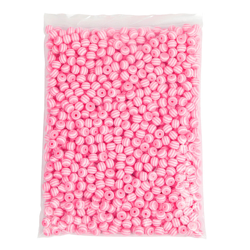 Wholesale 1000PCS Color Striped Resin Beads 6/8/10MM