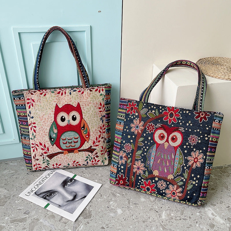 Venta al por mayor Bolso de hombro bordado de estilo étnico de nylon