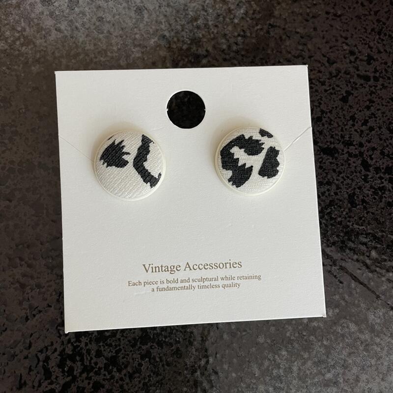 Wholesale Houndstooth Zebra Fabric Earrings