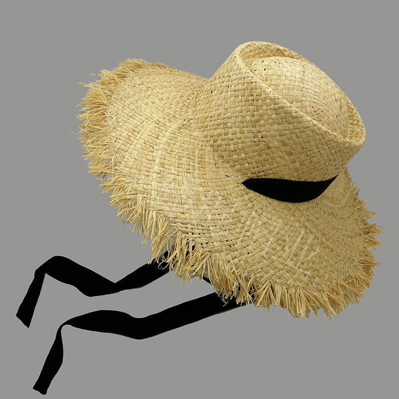 Wholesale Ribbon Foldable Straw Hat