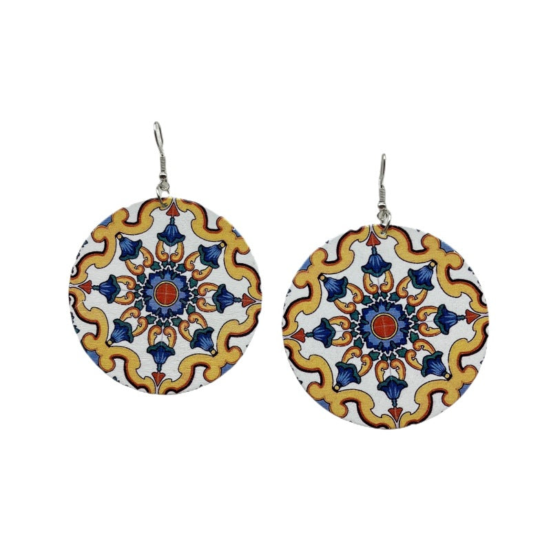 Wholesale Bohomian Vintage Wood Big Earrings