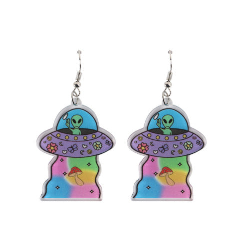 Wholesale Punk Alien Acrylic Earrings