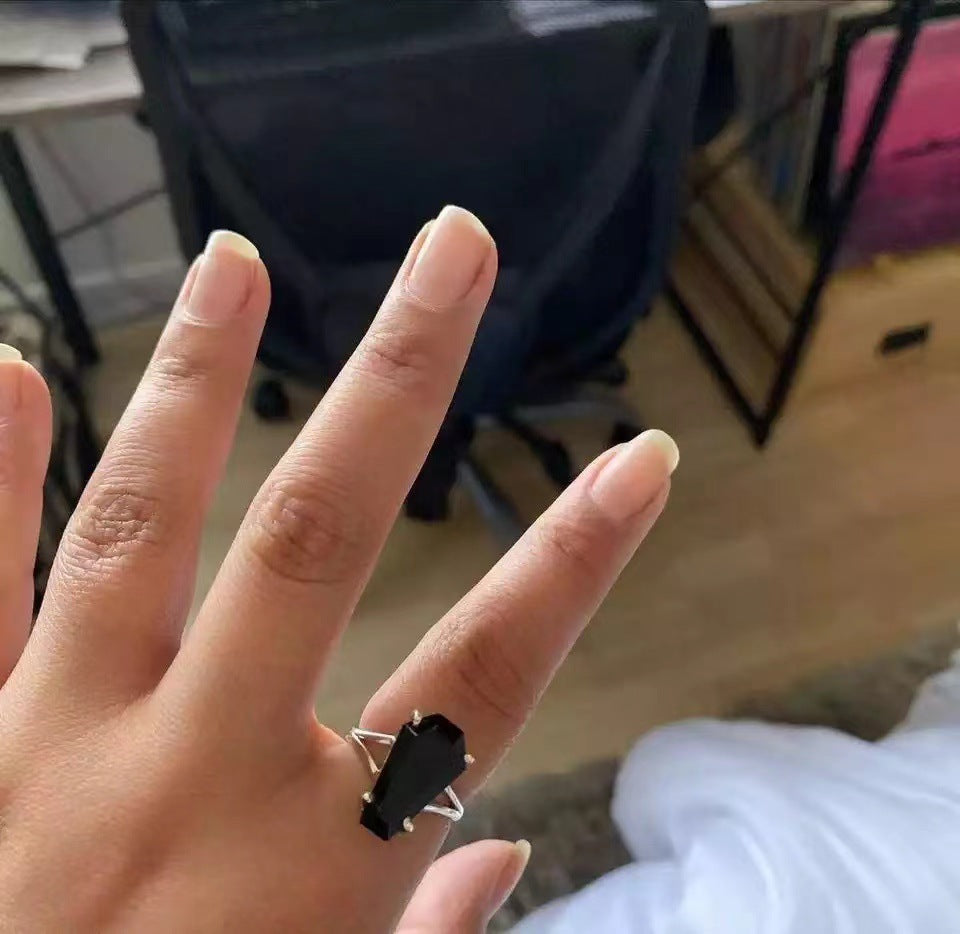 Wholesale Metal Inlaid Black Zirconia Rings