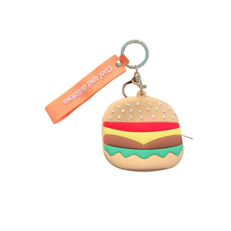 Llavero creativo al por mayor de la cartera cero de la hamburguesa del silicón