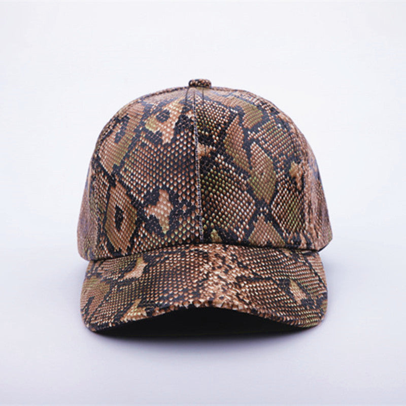 Venta al por mayor Gorra de béisbol de cuero con forma de serpiente de poliéster