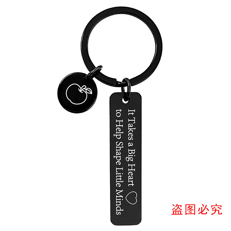 Wholesale Teacher's Day Graduation Season Gift Lettering Metal Keychain