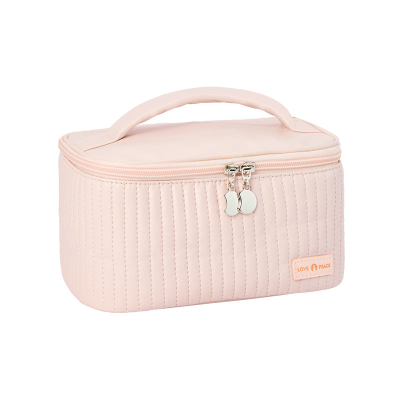 Wholesale PU Portable Storage Solid Color Portable Wash and Makeup Bags