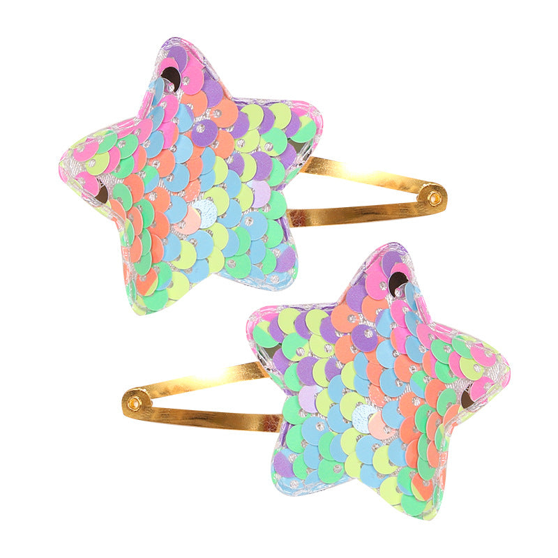 Wholesale Sequin Gradient BB Fabric Hair Clips