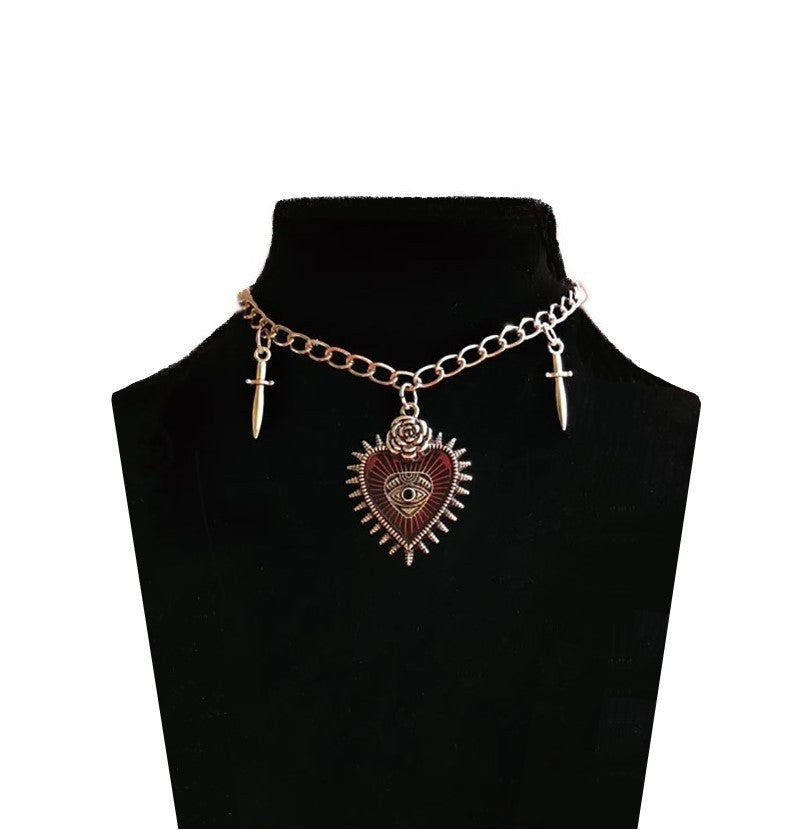 Wholesale Goth Theme Vintage Halloween Hearts Alloy Necklaces