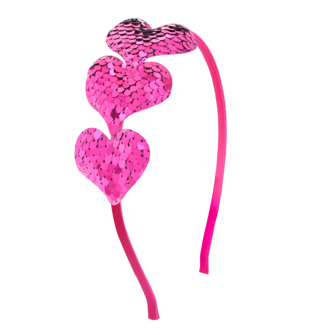 Wholesale Valentine's Day Sequin Heart Headband Fabric Art