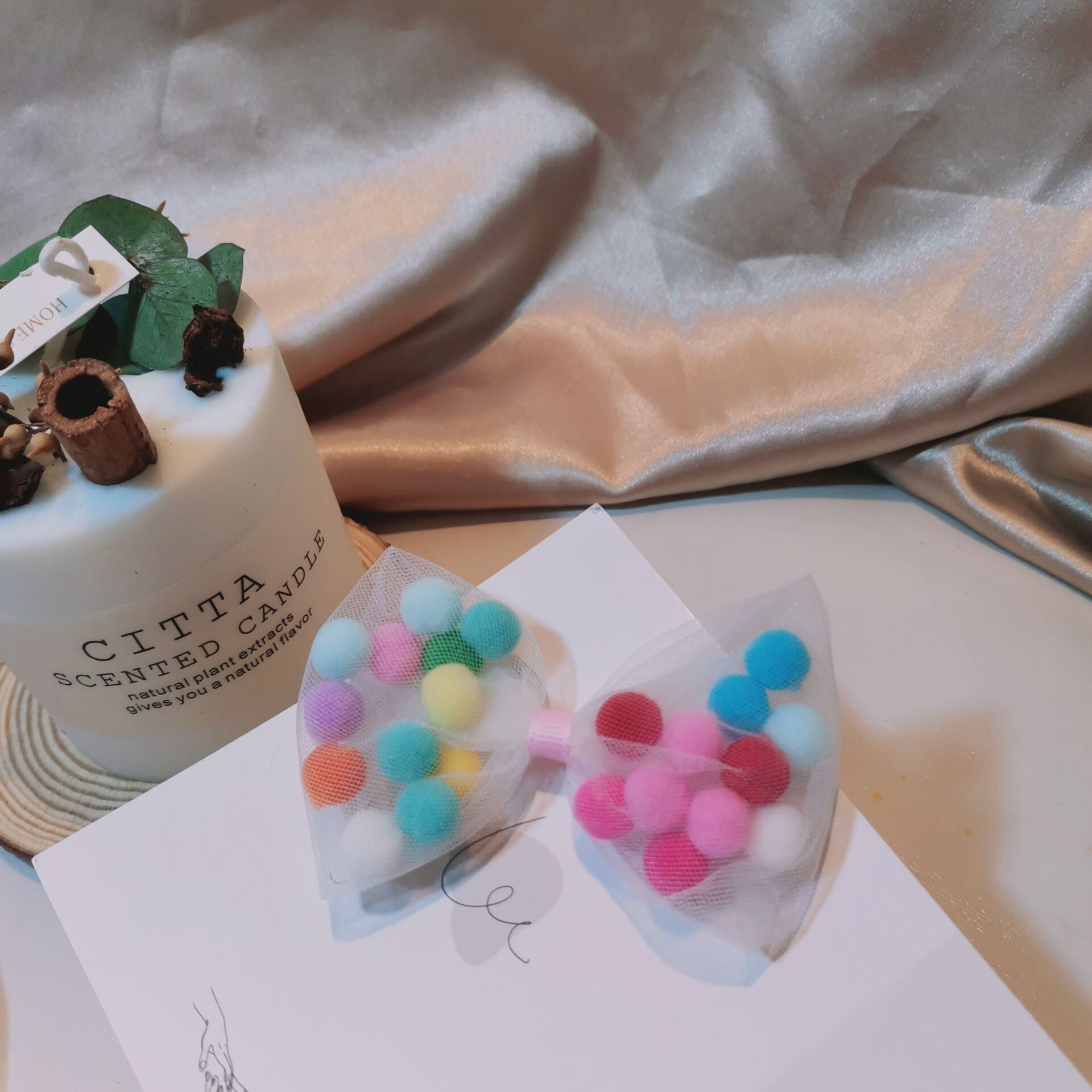 Wholesale 15PCS Colorful Mesh Bow Yarn Kids Hair Clips