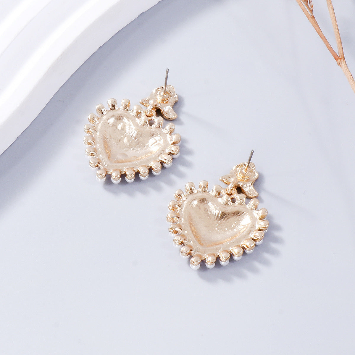 Wholesale Valentine's Day Pink Love Alloy Earrings