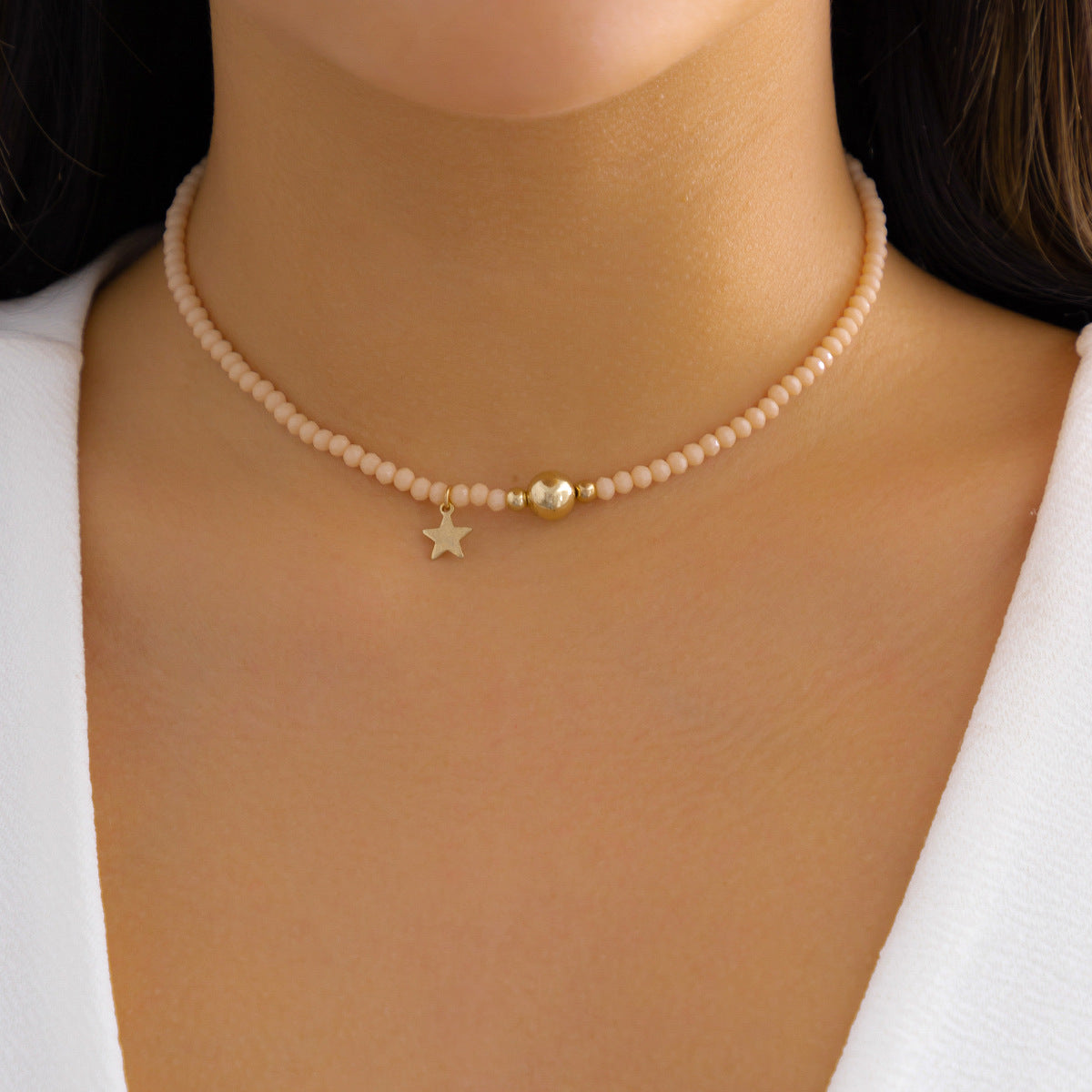 Wholesale Crystal Star Resin Necklace