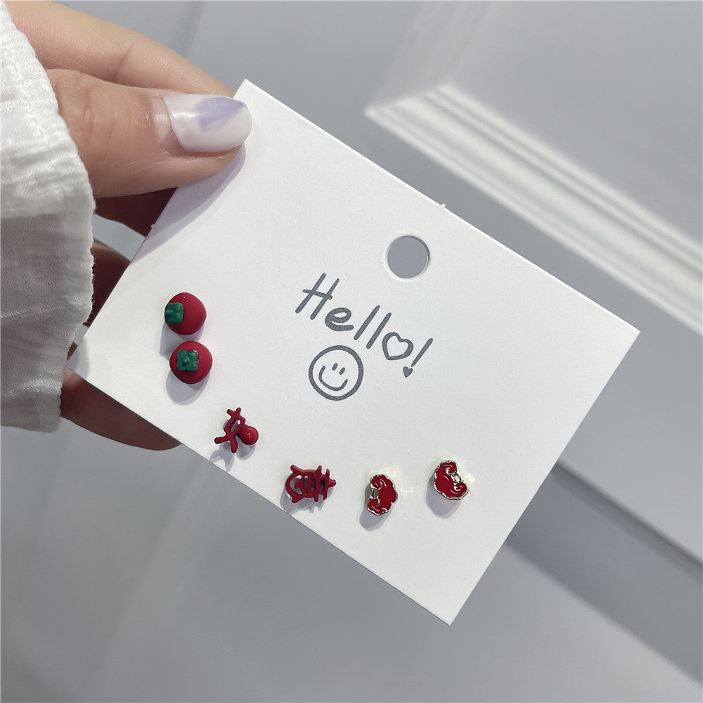 Pendientes De Cerámica Con Pendientes De Corazón De Fresa Al Por Mayor