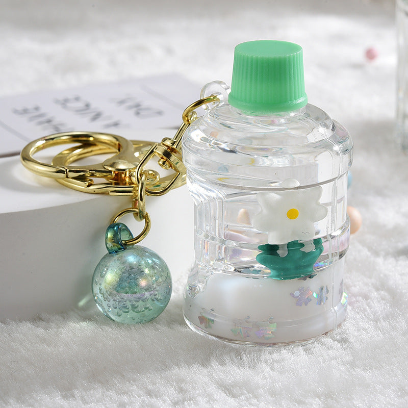 Wholesale Acrylic Oiled Floating Flowers Creative Key Chain