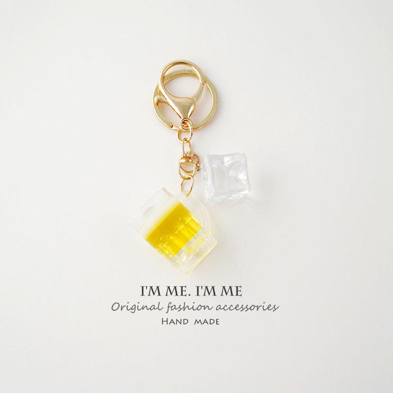 Venta al por mayor Llavero acrílico de la taza de cerveza del Bbq