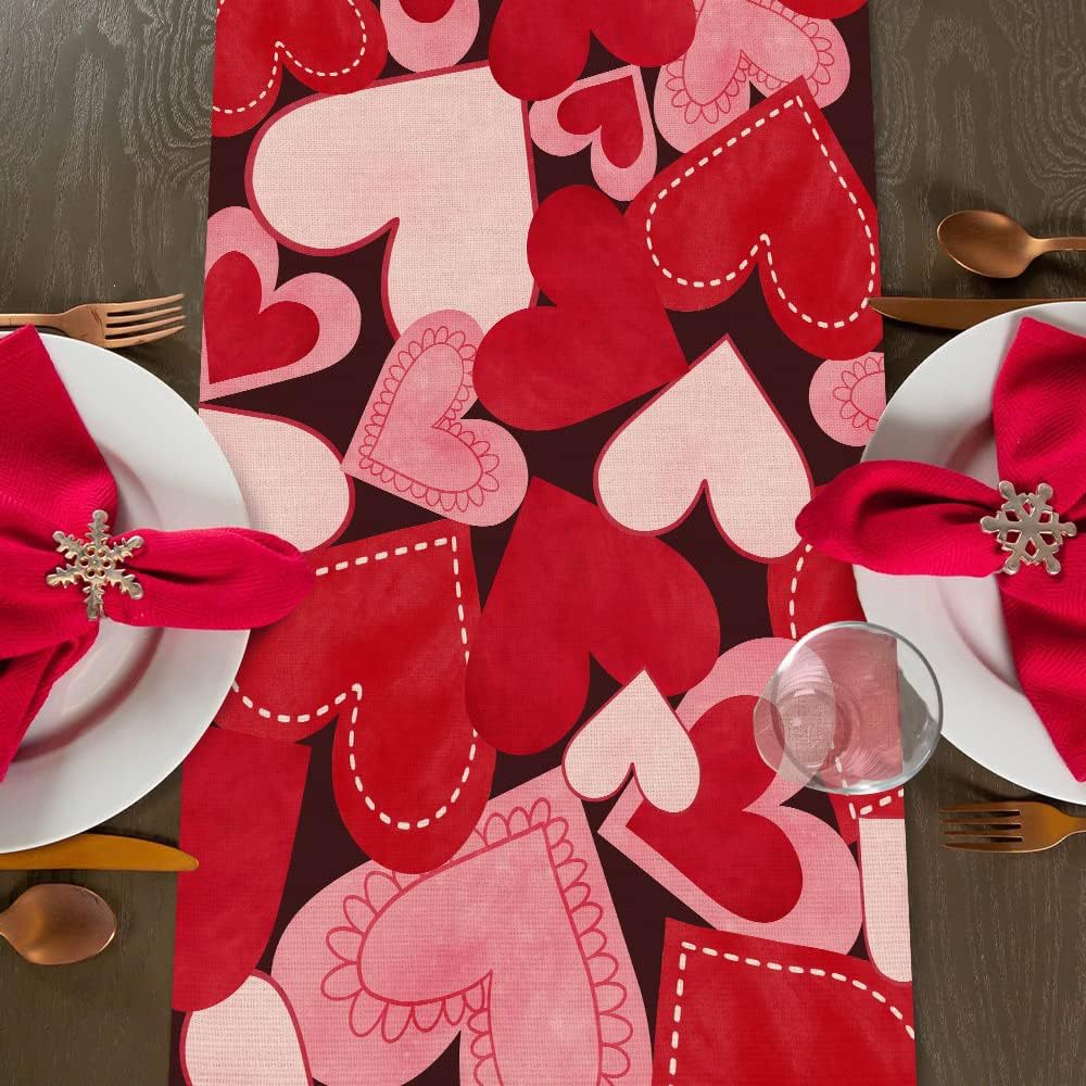 Wholesale Valentine's Day Polyester Table Flag and Mat Set