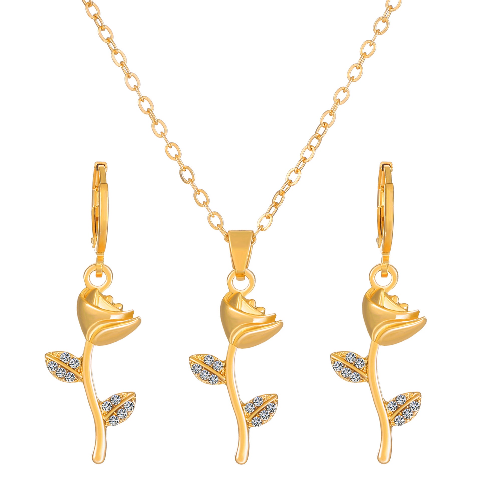 Conjunto de joyería de aretes de aleación de mariposa de diamante al por mayor