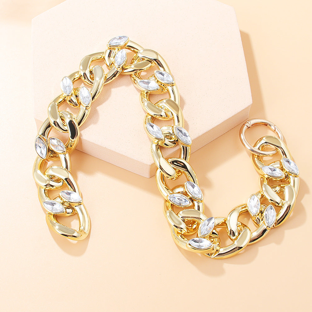 Collar de acrílico de mosaico de diamantes de joyería al por mayor