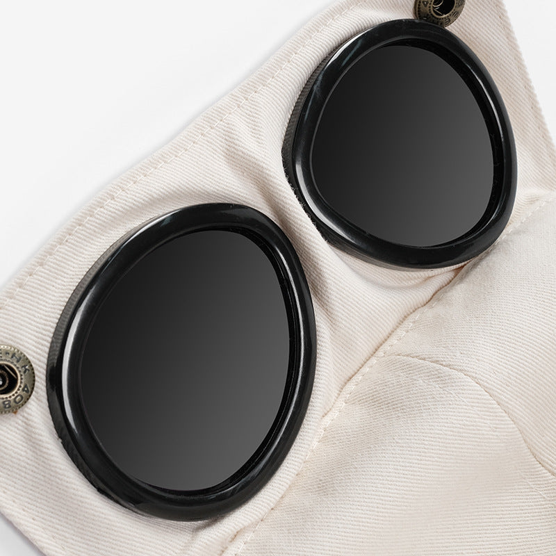 Venta al por mayor, gorra de béisbol con gafas de aviador con orejas de gato lindas de poliéster y algodón