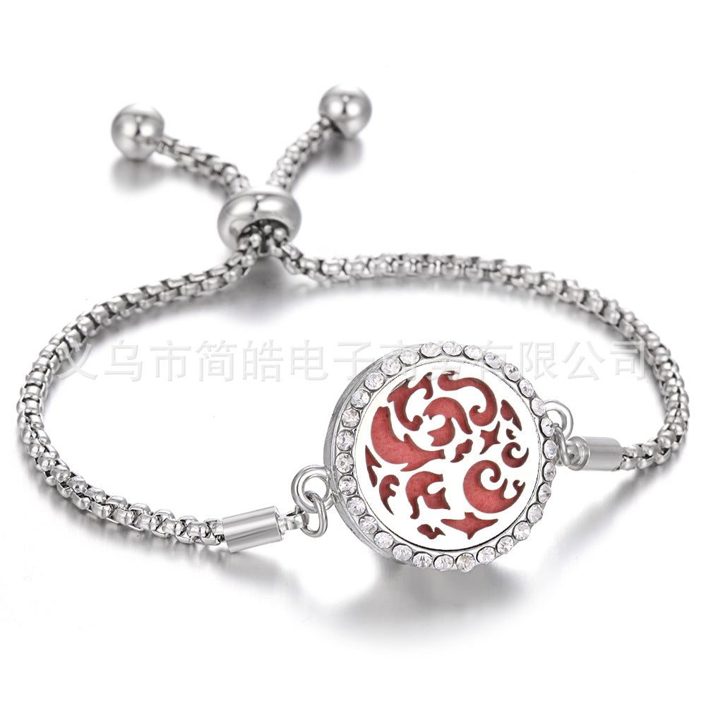 Wholesale Stainless Steel Tree of Life Hollow Aromatherapy Bracelet