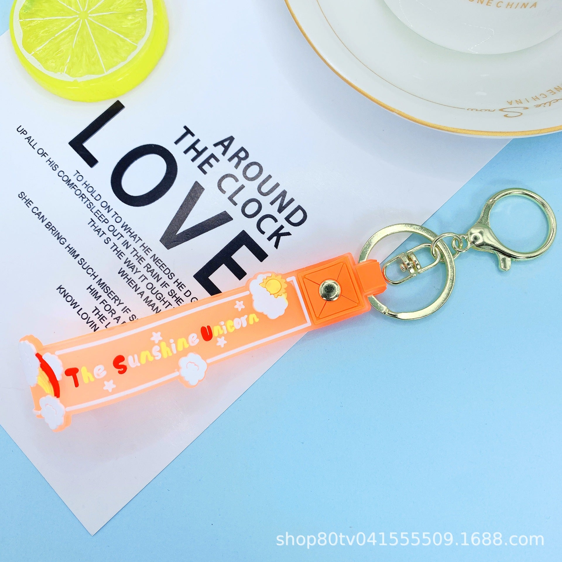 Wholesale Oil Quicksand Floating Lanyard Metal Keychains